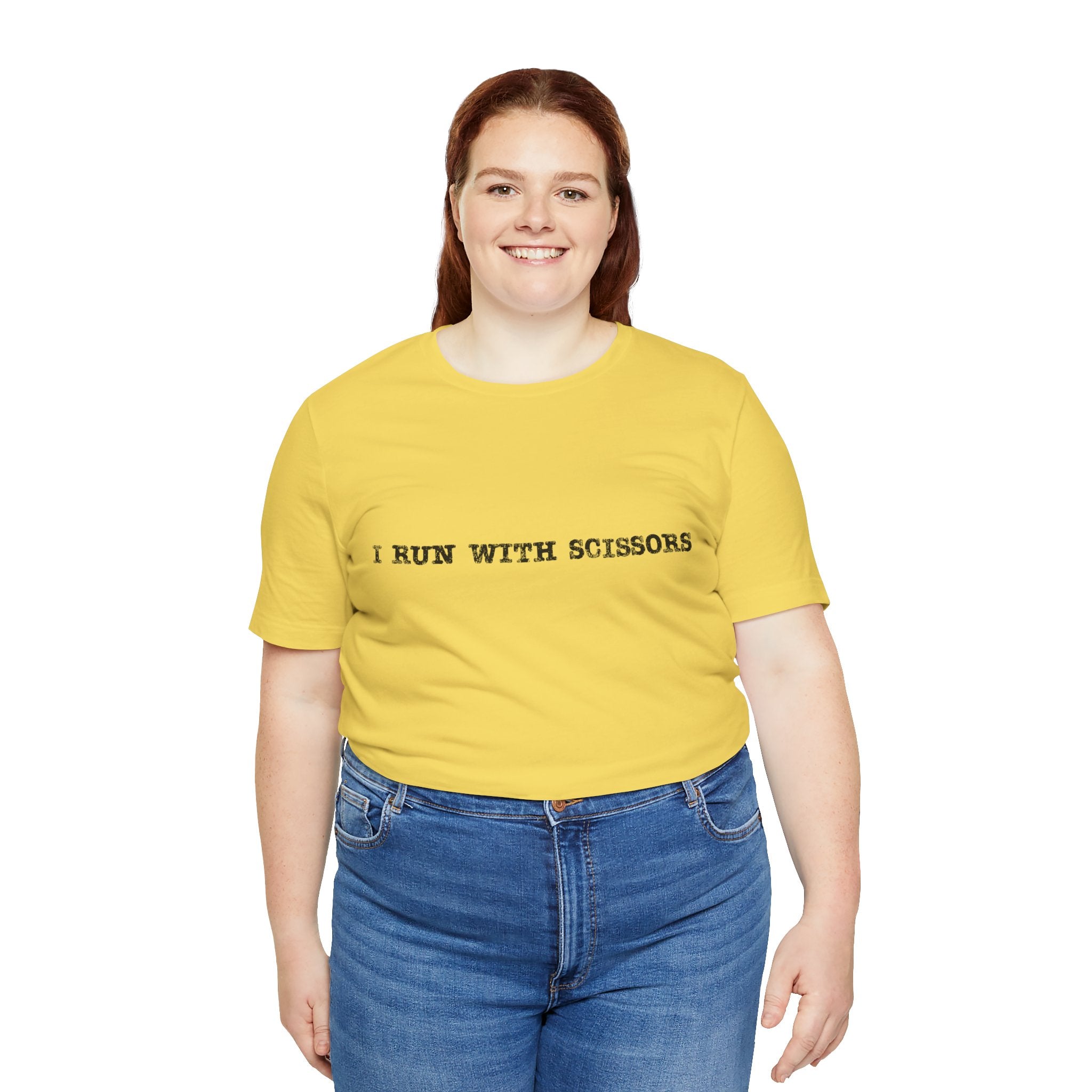 Fun Scissors Tee, Quirky Yellow T-Shirt for Crafters, Perfect Gift for Artists, Stylish Everyday Wear, Ideal for Summer
