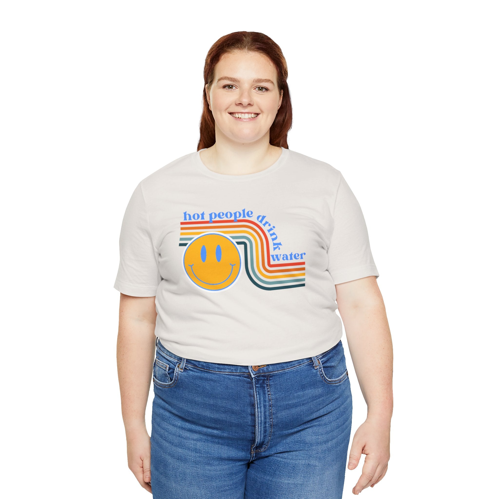 Smiley Water Quote Tee - Casual Summer Shirt, Gift for Friends, Fun Graphic Tee, Festival Wear, Hot Summer Vibes