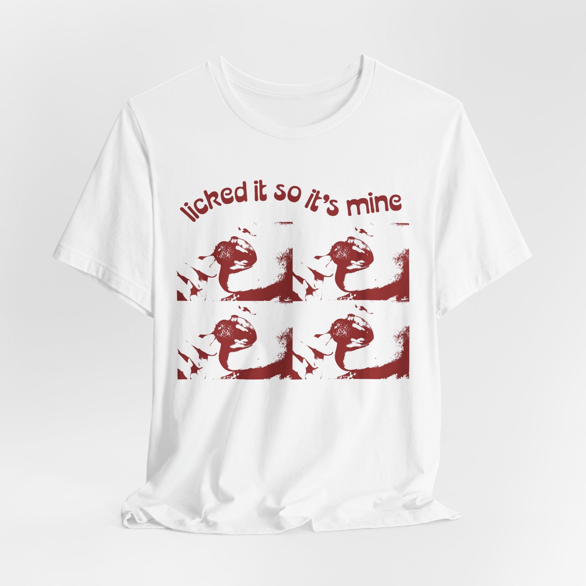 Licked It So It's Mine Unisex Short Sleeve Tee - Fun Graphic Shirt, Flirty Casual Wear, Birthday Gift, Funny T-Shirt