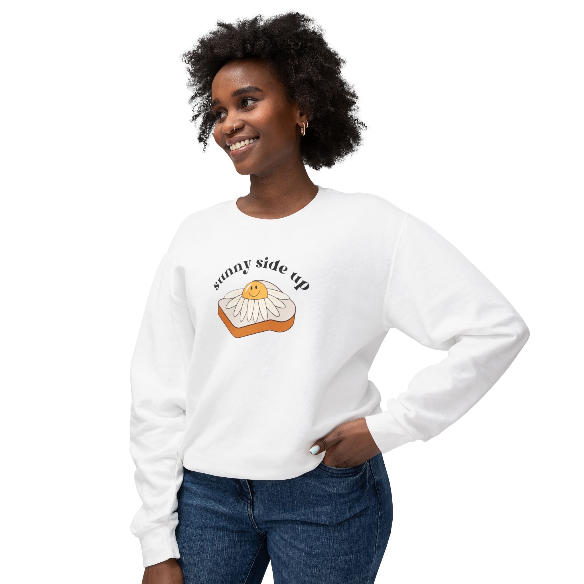 Sunny Side Up Crewneck Sweatshirt - Breakfast Lover Gift, Cozy Sweatshirt, Casual Outfit, Foodie Apparel, Spring Essentials