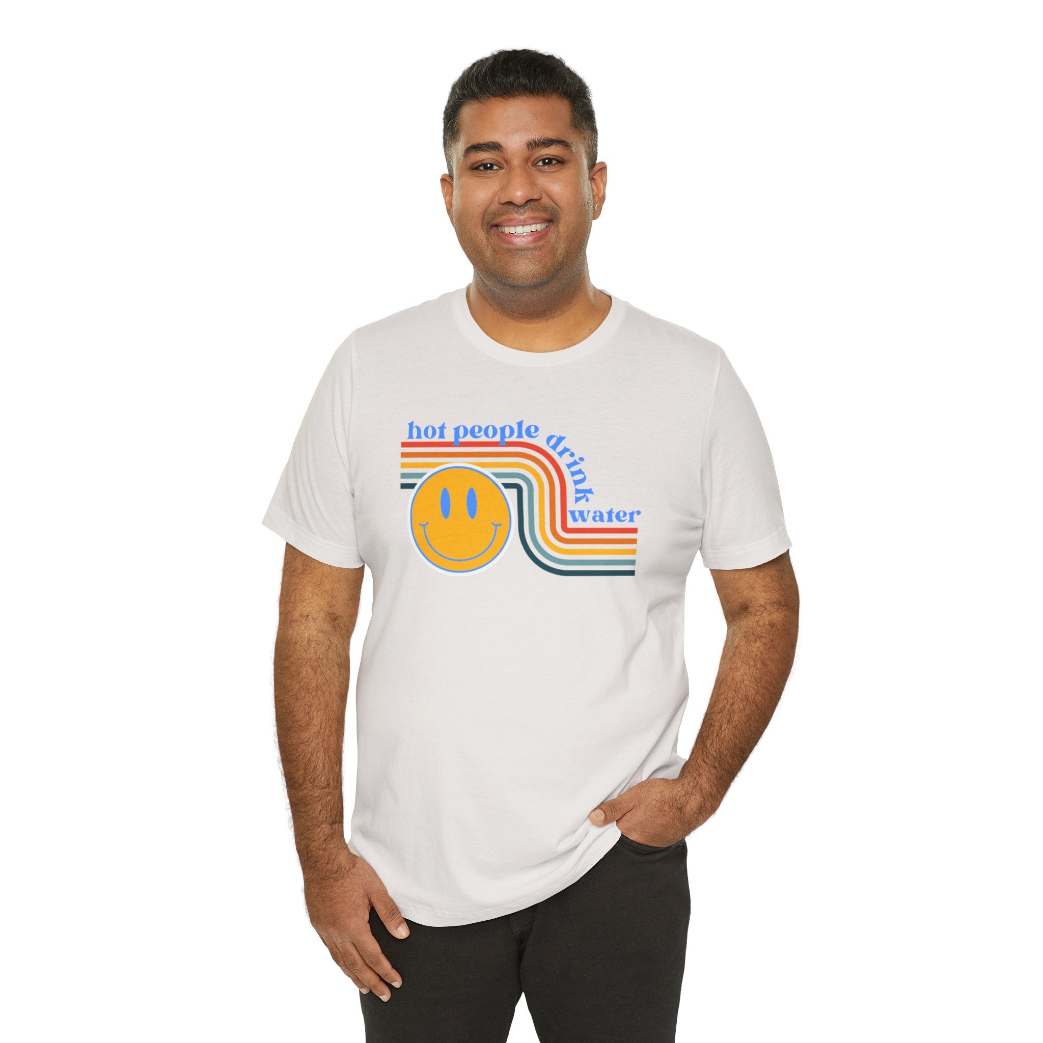 Smiley Water Quote Tee - Casual Summer Shirt, Gift for Friends, Fun Graphic Tee, Festival Wear, Hot Summer Vibes