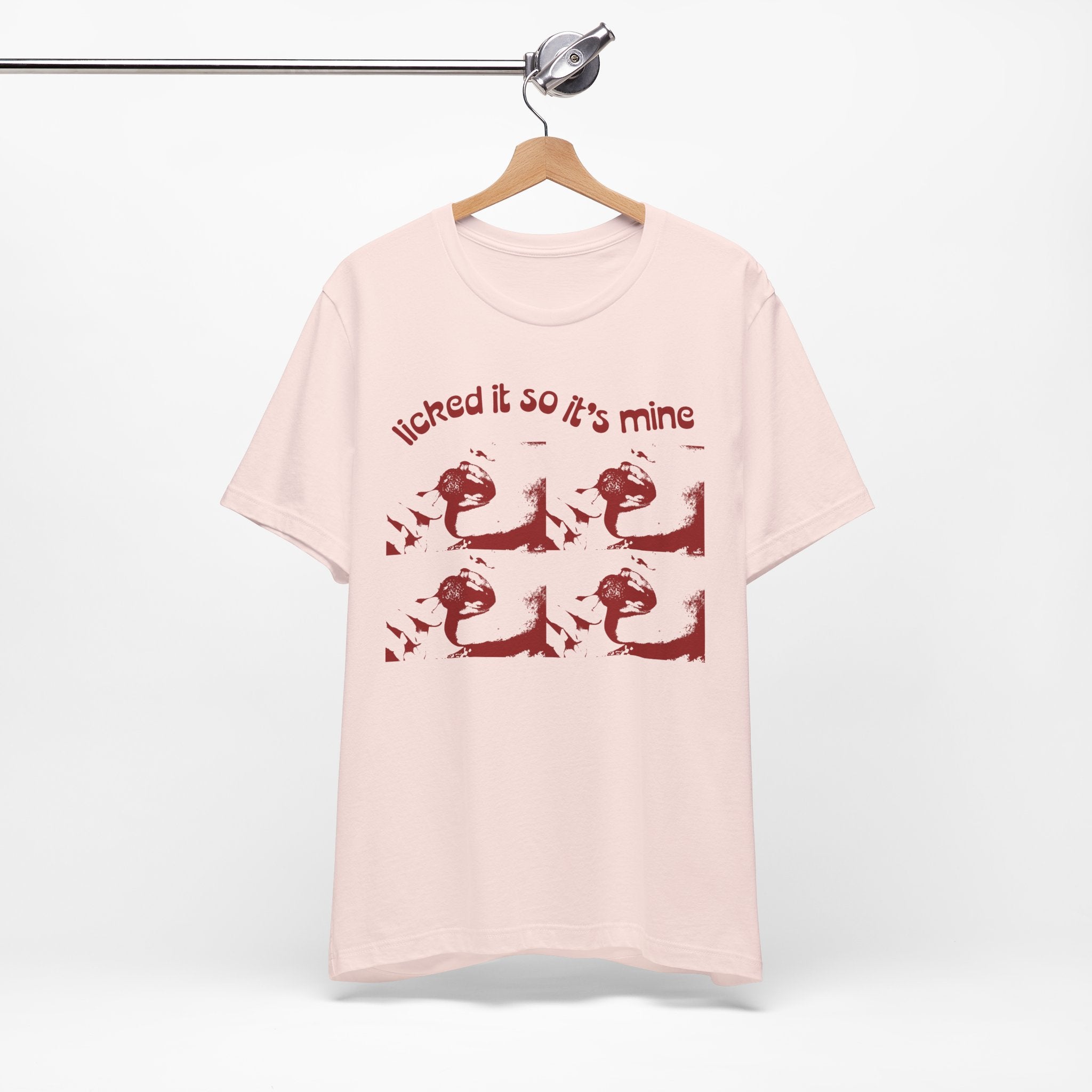 Licked It So It's Mine Unisex Short Sleeve Tee - Fun Graphic Shirt, Flirty Casual Wear, Birthday Gift, Funny T-Shirt