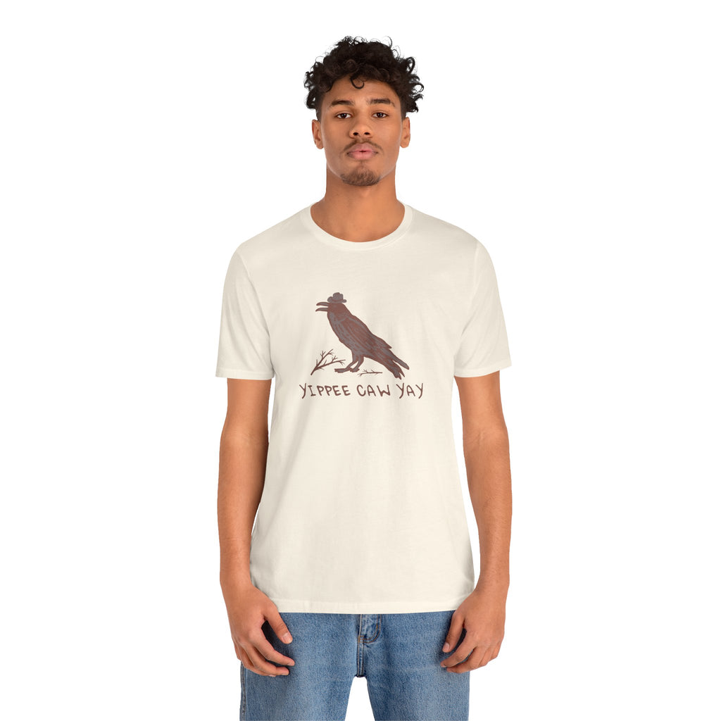 Western Yippee Caw Yay Bird Tee - Unisex Jersey Shirt, Nature Lover Gift, Casual Outfit, Birdwatching Apparel