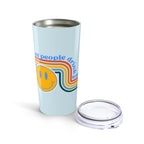 Hot People Drink Water Retro Smiley Face Tumbler 20oz | Fun Travel Mug | Summer Vibes, Everyday Use