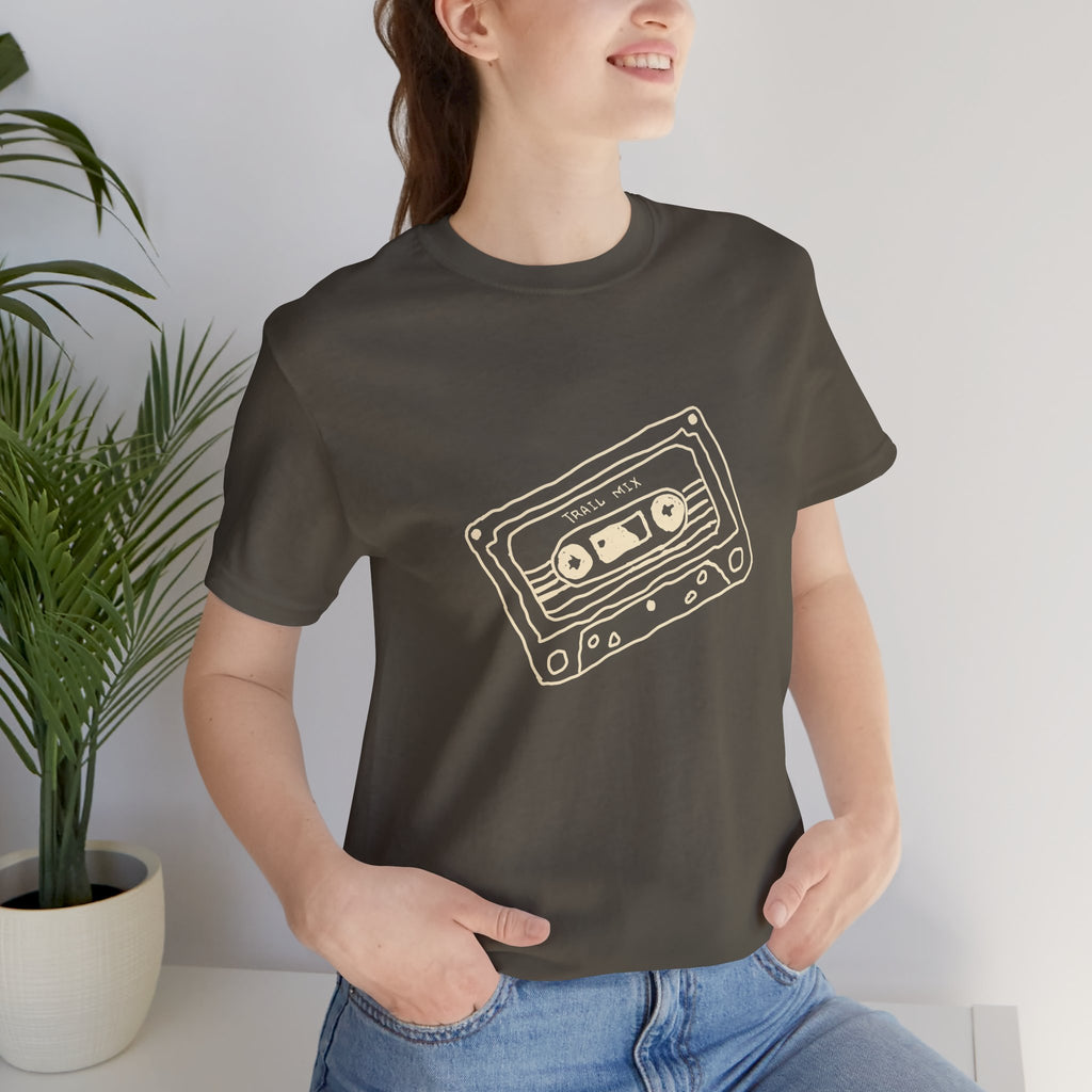 Trail Mix Retro Cassette Tee for Adventure Lovers, Vintage Music Shirt, Unisex Graphic Tee, Casual Wear T-Shirt, Nostalgic Apparel