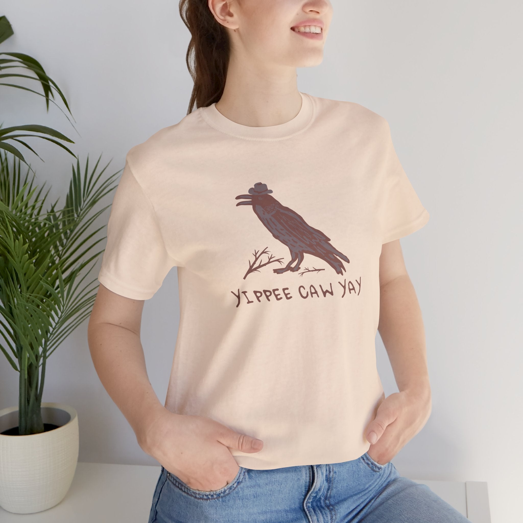 Western Yippee Caw Yay Bird Tee - Unisex Jersey Shirt, Nature Lover Gift, Casual Outfit, Birdwatching Apparel
