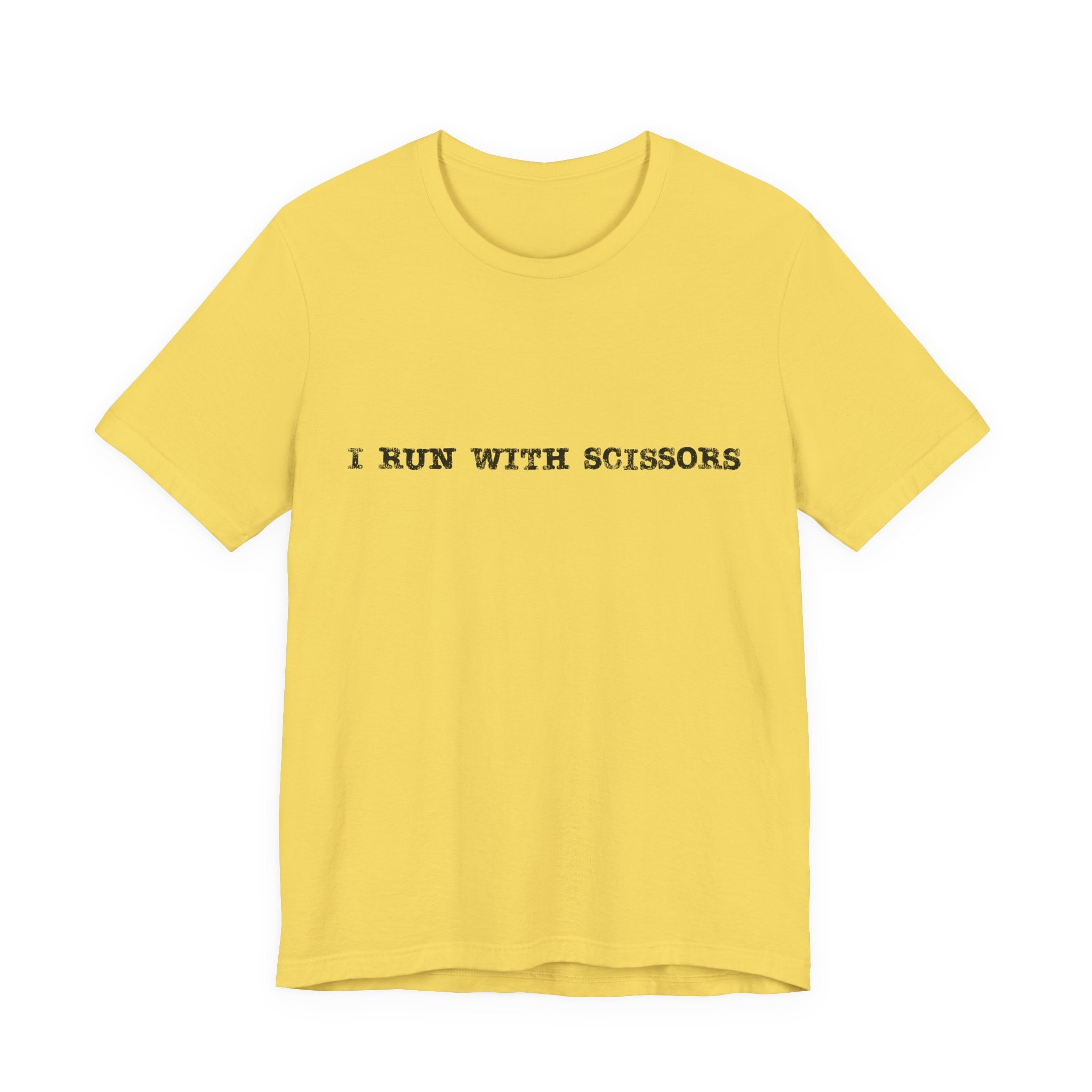 Fun Scissors Tee, Quirky Yellow T-Shirt for Crafters, Perfect Gift for Artists, Stylish Everyday Wear, Ideal for Summer