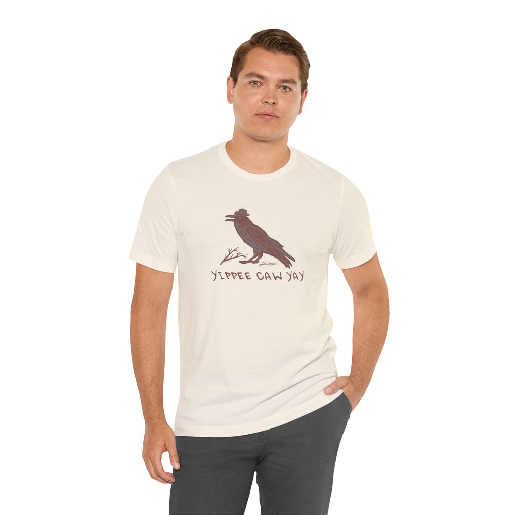 Western Yippee Caw Yay Bird Tee - Unisex Jersey Shirt, Nature Lover Gift, Casual Outfit, Birdwatching Apparel