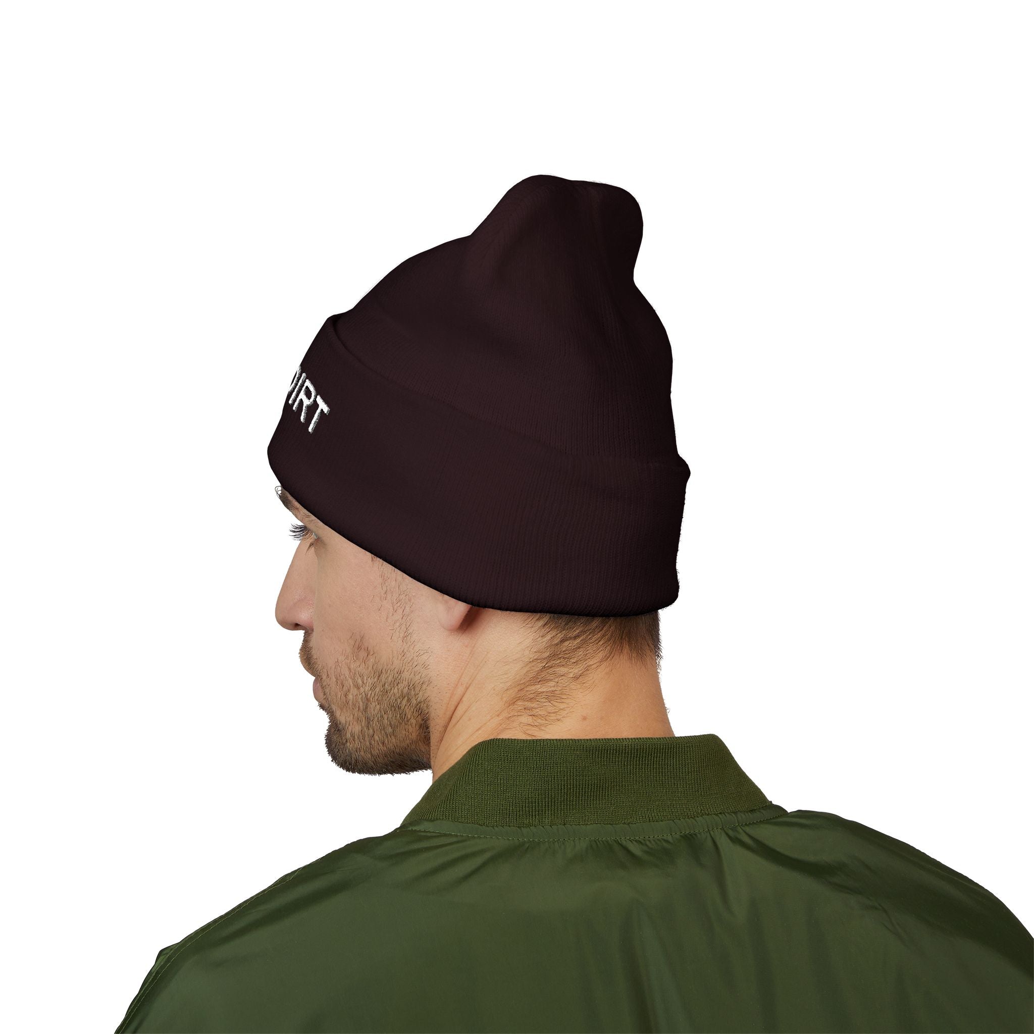 Embroidered Beanie, I Eat Dirt Hat, Classic Cuffed Hat for Adults, Winter Warm Accessory, Gift for Outdoor Lovers