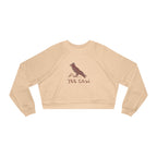 Cropped Fleece Pullover with Western 'Yee Caw' Design - Cozy Sweatshirt for Nature Lovers, Gift for Birthdays, Casual Essentials, Outdoor