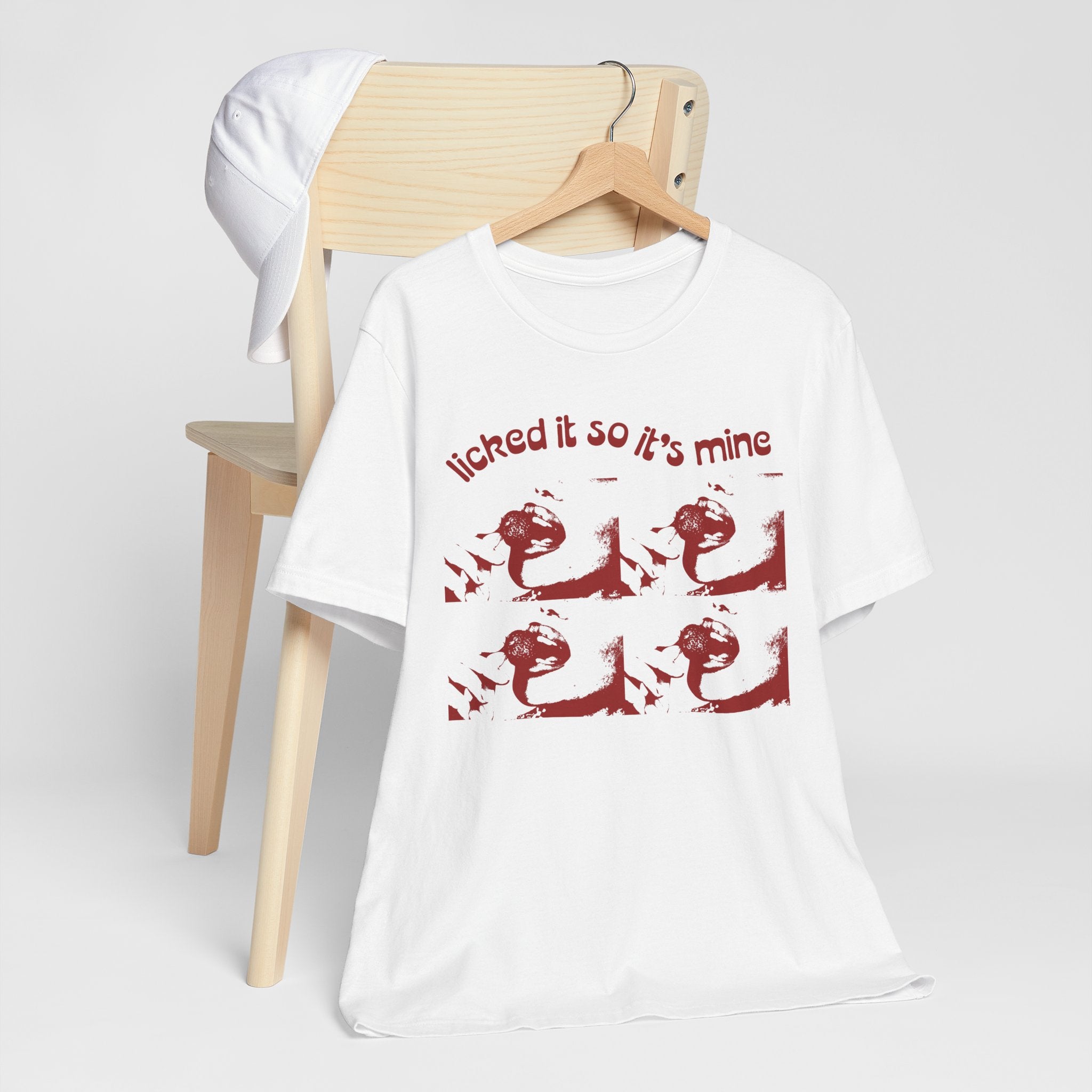 Licked It So It's Mine Unisex Short Sleeve Tee - Fun Graphic Shirt, Flirty Casual Wear, Birthday Gift, Funny T-Shirt