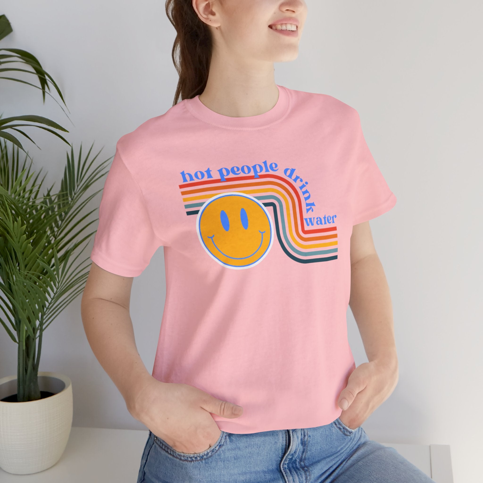 Smiley Water Quote Tee - Casual Summer Shirt, Gift for Friends, Fun Graphic Tee, Festival Wear, Hot Summer Vibes