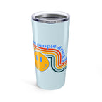 Hot People Drink Water Retro Smiley Face Tumbler 20oz | Fun Travel Mug | Summer Vibes, Everyday Use