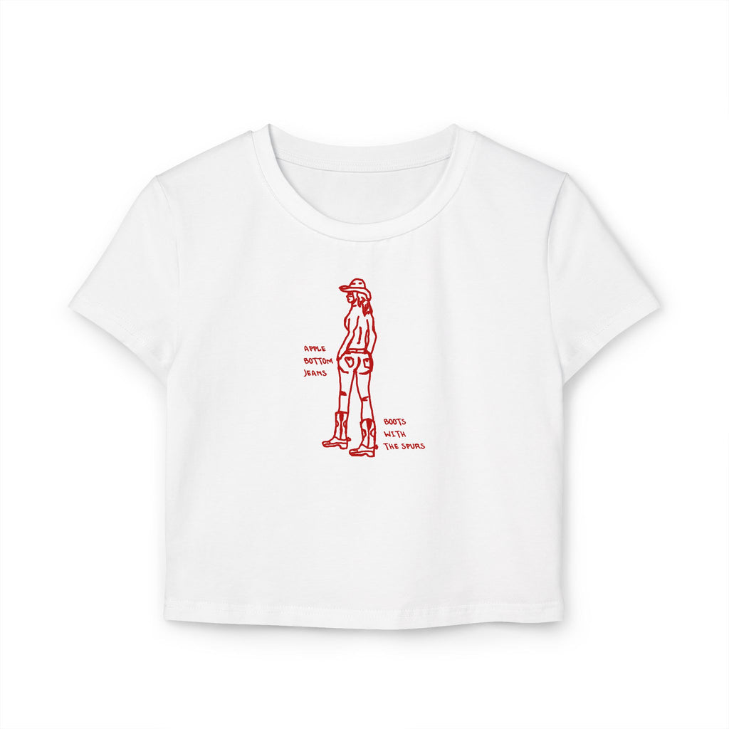 Western Women's Baby Tee with Retro Graphic, Casual Top, Trendy Summer Shirt, Unique Gift for Her, Graphic Cropped Tee