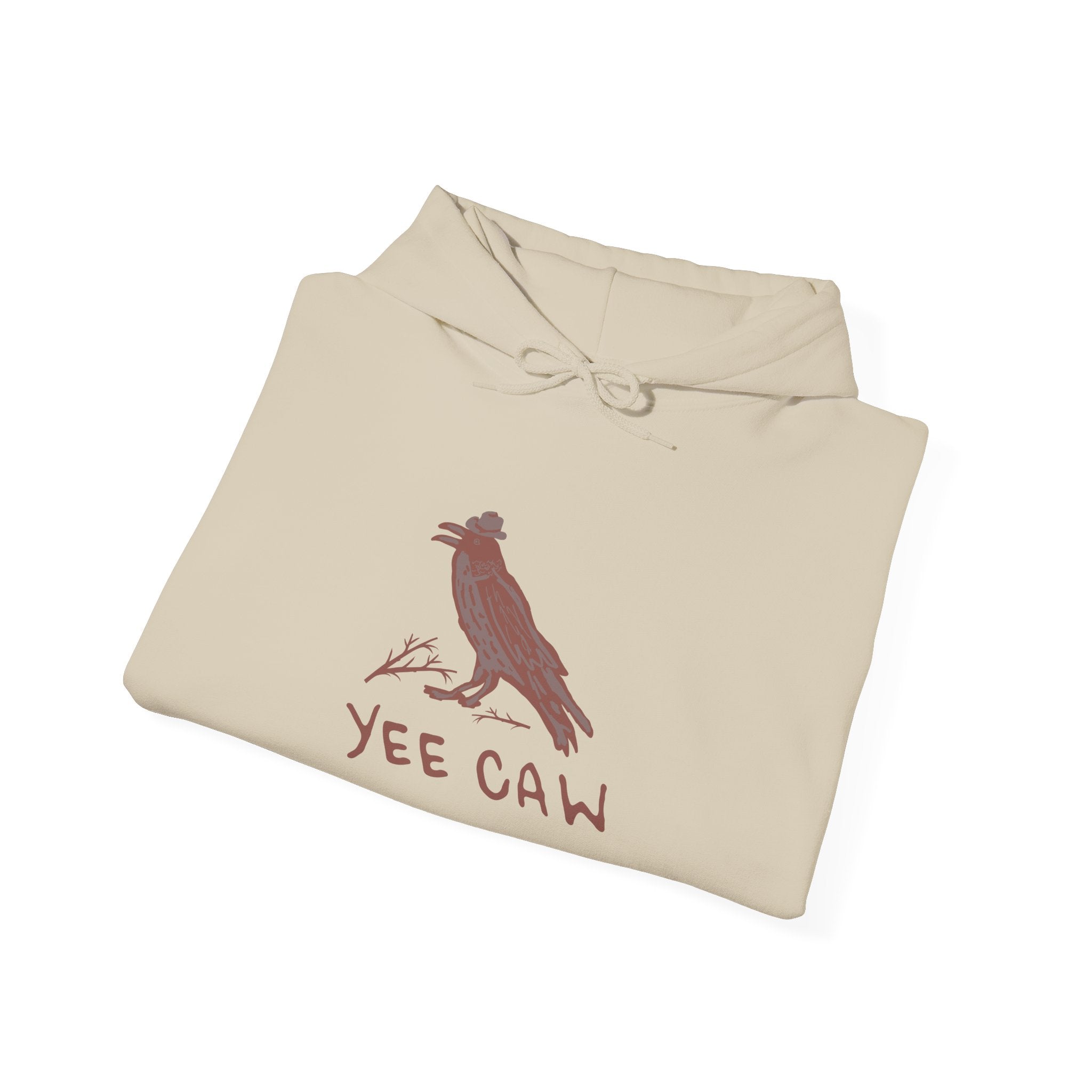Western "Yee Caw" Raven Unisex Hoodie, Cozy Casual Sweatshirt, Gift for Nature Lovers, Autumn Fashion