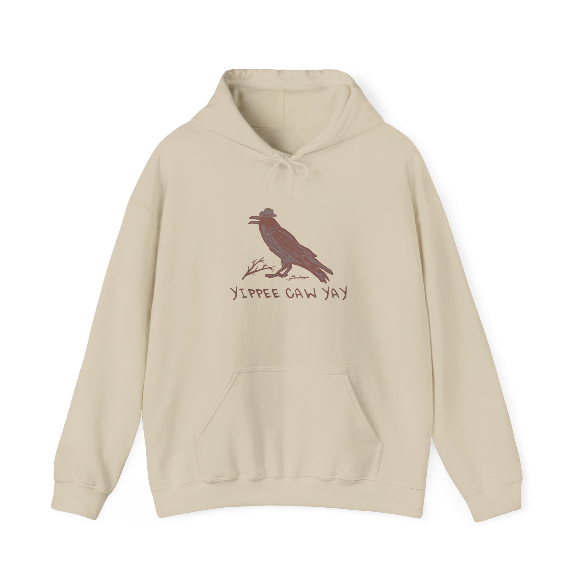 Western Raven Hoodie | Yippee Caw Caw | Unisex Sweatshirt for Nature Lovers, Casual Wear, College, Cozy Fall Style