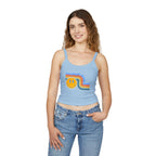Retro Smiley Spaghetti Strap Tank Top | Trendy Crop Top for Summer Vibes, Beachwear, Gifts, Festivals, Cute Top