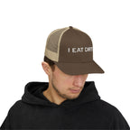 I Eat Dirt Snapback Trucker Cap, Outdoor Cap, Gift for Dirt Lovers, Casual Hat, Fun Cap for Nature Enthusiasts