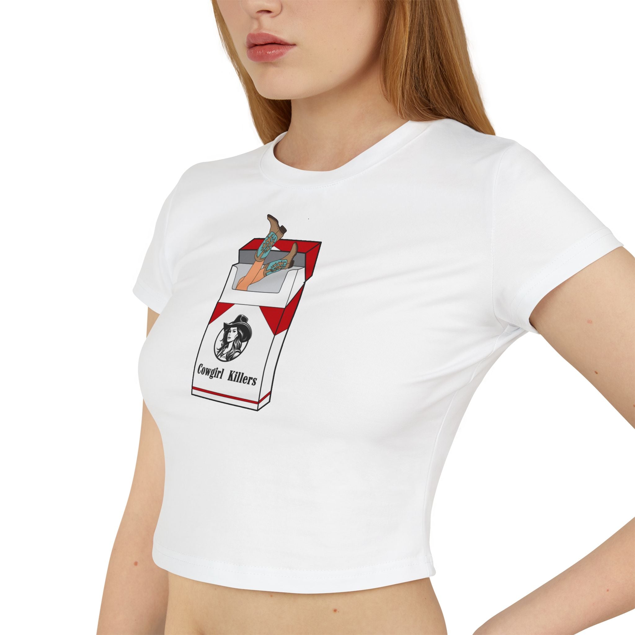 Cowgirl Killers Babydoll Tee, Trendy Women's Crop Top, Fun Summer Shirt, Gift for Her, Retro Style Tee