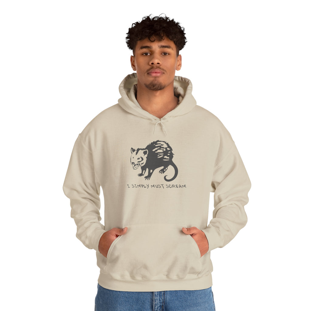 Opossum Graphic Hoodie, Unisex Sweatshirt for Animal Lovers, Cozy Pullover with Fun Text